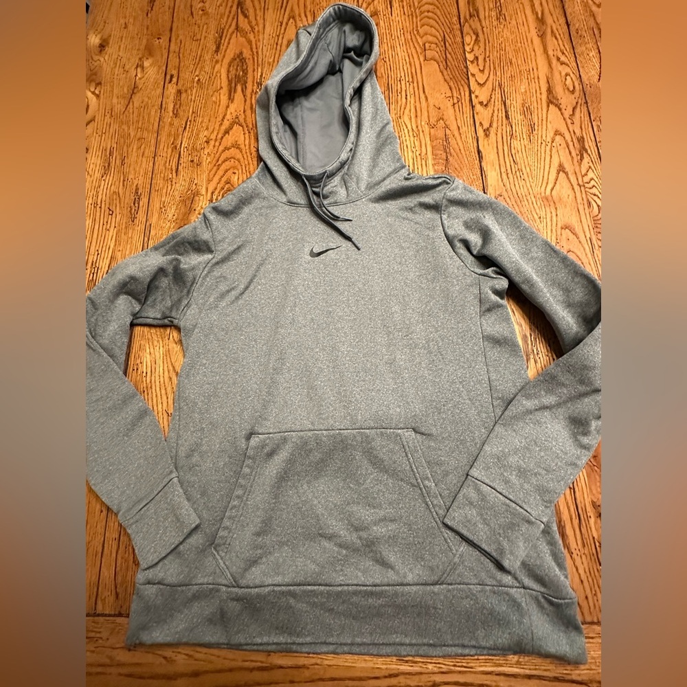 Nike grey sweatshirt with hood sz L